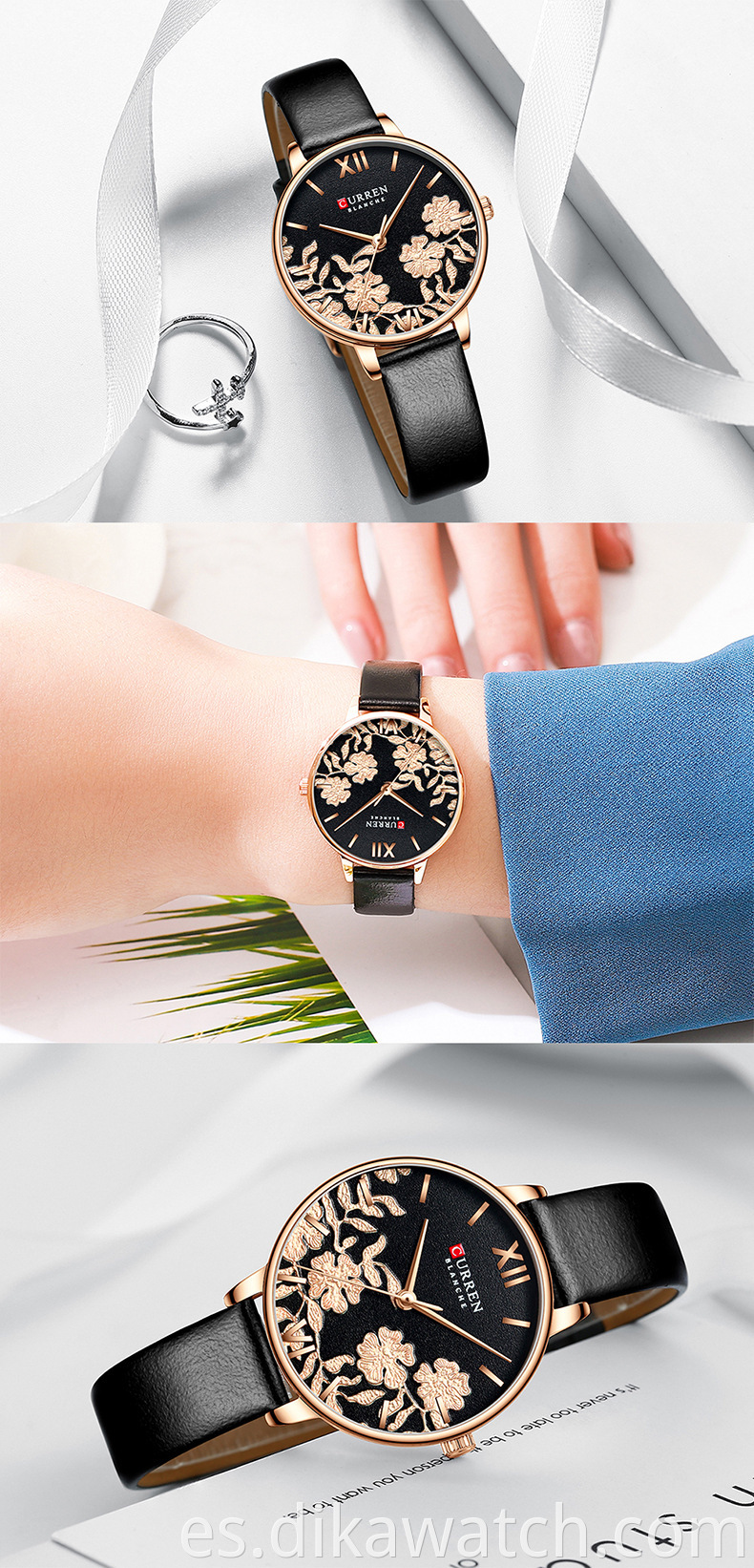 Curren 9065 nuevo reloj de cuero genuino de alta calidad para mujer, reloj de moda para mujer, reloj de lujo, reloj deportivo de cuarzo, reloj Masculino